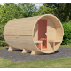 Sauna Tonneau 3 avec vestibule - 4 à 6 places bois massif 38 mm KARIBU
