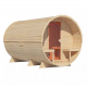 Sauna Tonneau 3 avec vestibule - 4 à 6 places bois massif 38 mm KARIBU