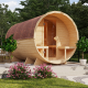 Sauna Tonneau 3 avec vestibule - 4 à 6 places bois massif 38 mm KARIBU