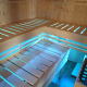 Eclairage d’ambiance du dessous du banc avec quatre tubes lumineux LED coloré avec télécommande pour sauna – Karibu