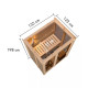Sauna traditionnel d'intérieur Irava 1 - 1 à 2 places - 68mm - poêle 3,6KW ctrl intégré KARIBU