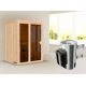 Sauna traditionnel d'intérieur Irava 1 - 1 à 2 places - 68mm - poêle 3,6KW ctrl intégré KARIBU