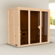 Sauna traditionnel d'intérieur Irava 2 - 3 places - porte vitrée - 68mm - KARIBU