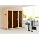 Sauna traditionnel d'intérieur Irava 3 - 3 places - porte vitrée - 68mm - KARIBU