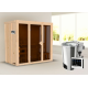 Sauna traditionnel d'intérieur Irava 3 - 3 places - porte vitrée - 68mm - KARIBU