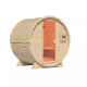 Sauna Tonneau 1 - 2 à 4 places bois massif 38 mm - poêle 9KW ctrl easy bio KARIBU