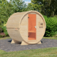Sauna Tonneau 1 - 2 à 4 places bois massif 38 mm - poêle 9KW ctrl easy bio KARIBU