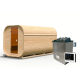 Sauna d'extérieur Tonneau Quadro 3 - 2 à 4 places - 38mm - poêle 9KW ctrl externe - KARIBU
