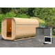 Sauna d'extérieur Tonneau Quadro 3 - 2 à 4 places - 38mm - poêle 9KW ctrl Easy Bio - KARIBU