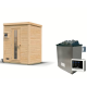 Sauna d’extérieur en bois brut Hytti 0 - 2 places - 38mm - poêle 9KW ctrl intégré - KARIBU