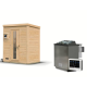 Sauna d’extérieur en bois brut Hytti 0 - 2 places - 38mm - poêle Easy Bio 9000W - KARIBU