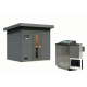 Sauna d’extérieur en bois gris terre Hytti 3 - 5 places - poêle Easy Bio 9000W - KARIBU