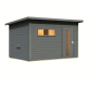 Sauna d’extérieur en bois gris terre Hytti 6 - avec vestibule - KARIBU