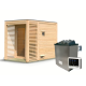 Sauna d’extérieur en bois brut Angkor 1 - poêle 9KW ctrl externe - KARIBU