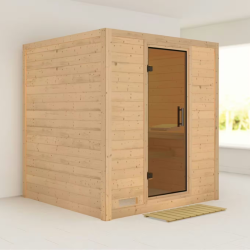 Sauna traditionnel MOJAVE 5 à 6 places 38mm sans couronne - avec porte moderne KARIBU