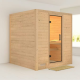 Sauna traditionnel MOJAVE 5 à 6 places 38mm sans couronne - avec porte en verre clair KARIBU