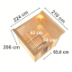 Sauna traditionnel MOJAVE 5 à 6 places 38mm avec couronne et porte en verre clair KARIBU