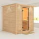 Sauna traditionnel MOJAVE 5 à 6 places 38mm avec couronne et porte en verre clair KARIBU