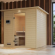 Sauna traditionnel MOJAVE 5 à 6 places 38mm avec couronne et porte en verre clair KARIBU