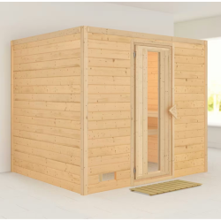 Sauna traditionnel Sonara 6 à 8 places 38mm sans couronne - avec porte à économie d'énergie KARIBU