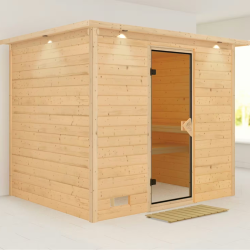 Sauna traditionnel Sonara 6 à 8 places 38mm avec couronne et porte classique KARIBU