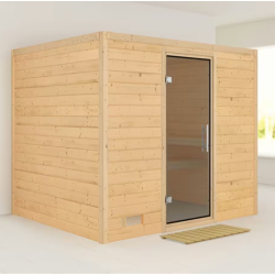 Sauna traditionnel Sonara 6 à 8 places 38mm sans couronne - avec porte moderne KARIBU