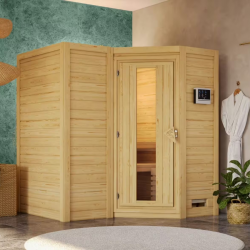 Sauna traditionnel 38mm 4 à 5 places Sahib 1 sans couronne - avec porte à économie d'énergie KARIBU
