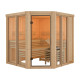 Sauna traditionnel d'angle 4 à 5 places - parois 68mm - sans couronne - porte moderne - Airi - KARIBU