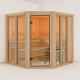 Sauna traditionnel d'angle 4 à 5 places - parois 68mm - sans couronne - porte moderne - Airi - KARIBU
