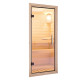 Sauna traditionnel d'angle 2 à 3 places - 38mm - sans couronne - poêle ctrl intégré - porte en verre clair - Yuma - KARIBU