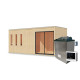 Sauna d'extérieur 4 à 6 places - parois 73mm - bois brut - poêle ctrl externe - Monterey - KARIBU