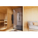 Sauna d'extérieur 4 à 6 places - parois 73mm - bois brut - poêle ctrl externe - Monterey - KARIBU