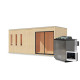 Sauna d'extérieur 4 à 6 places - parois 73mm - bois brut - poêle Easy Bio ctrl externe - Monterey - KARIBU