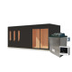 Sauna d'extérieur 4 à 6 places - parois 73mm - bois noir - poêle ctrl externe - Monterey - KARIBU