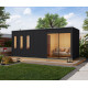 Sauna d'extérieur 4 à 6 places - parois 73mm - bois noir - poêle ctrl externe - Monterey - KARIBU