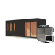 Sauna d'extérieur 4 à 6 places - parois 73mm - bois noir - poêle Easy Bio ctrl externe - Monterey - KARIBU