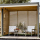 Appentis en bois brut et acier gris pour sauna d'extérieur Ares - Karibu
