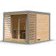 Sauna d'extérieur 6 à 8 places - parois 38mm - avec terrasse - sans poêle - Ares 3 - KARIBU