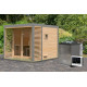 Sauna d'extérieur 6 à 8 places - parois 38mm - avec terrasse - poêle Easy Bio ctrl externe - Ares 3 - KARIBU