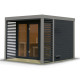 Sauna d'extérieur en bois anthracite 6 à 8 places - parois 38mm - avec terrasse - sans poêle - Ares 3 - KARIBU