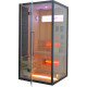 Sauna hybride BLAK 1 place Infrarouge 700W + poêle 3000W et panneau de contrôle Wifi SNÖ 