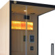Sauna hybride BLAK 1 place Infrarouge 700W + poêle 3000W et panneau de contrôle Wifi SNÖ 