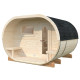 Sauna tonneau Anette avec vestibule - 5 à 6 places - bois massif 42mm - poêle inclus - Palmako