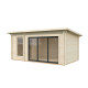 Sauna Sanna avec grand vestibule en double vitrage - 2 à 4 places - bois massif 44mm - poêle inclus - Palmako