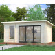 Sauna Sanna avec grand vestibule en double vitrage - 2 à 4 places - bois massif 44mm - poêle inclus - Palmako