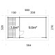 Sauna Sanna avec grand vestibule en double vitrage - 2 à 4 places - bois massif 44mm - poêle inclus - Palmako