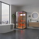 Sauna hybride BLAK 1 place Infrarouge 700W + poêle 3000W et panneau de contrôle Wifi SNÖ 