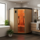 Sauna d'angle infrarouge chauffages carbone et full spectrum Vertical Black 2000W 2-3 places - SNÖ