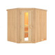 Sauna traditionnel d'angle SIIRIN 4 à 5 places 68mm sans couronne - avec porte à économie d'énergie KARIBU