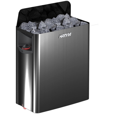 Poêle pour sauna THE WALL BLACK 6000W monophasé avec commande intégrée HARVIA